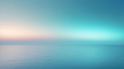 Fototapeta premium Calm water with soft colors blending at dawn over a tranquil ocean horizon