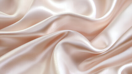 Fototapeta premium Soft peach fabric in flowing waves. Luxurious material with elegant drape. Perfect for fashion designs.