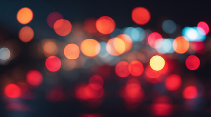Blurry lights create a captivating atmosphere on a city street at night