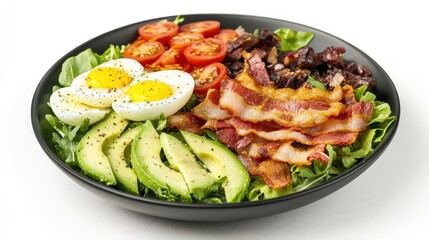 Delicious bacon, egg, avocado salad