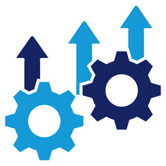 Process Improvement Flat Blue Icon