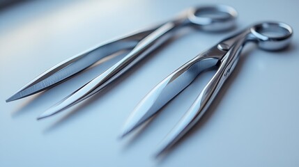 Professional Surgical Scissors with Precision Blades for Medical Use. Generative AI