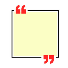 Set di varie cornici di citazioni isolate colorate. Bolle vocali con virgolette. Casella di testo e virgolette vuote. Modello di post di blog. Illustrazione su fondo trasparente