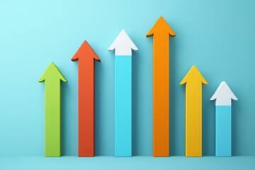 Growth trends in business performance office environment infographic marketing strategy elevated viewpoint data visualization