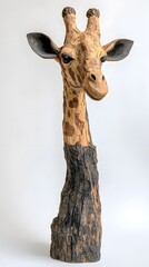 Giraffe, Carving, Wood Sculpture, Abstract Image, Texture, Pattern Background, Wallpaper, Smartphone Cover and Screen, PC, Laptop, 9:16 and 16:9 Format