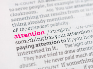 Attention is a term that denotes concentration and awareness in perception.
