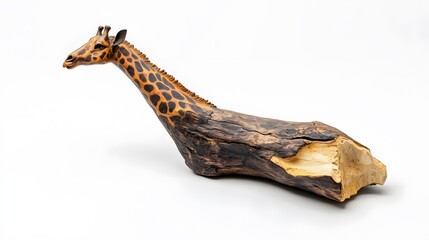Fototapeta premium Giraffe, Carving, Wood Sculpture, Abstract Image, Texture, Pattern Background, Wallpaper, Smartphone Cover and Screen, PC, Laptop, 9:16 and 16:9 Format