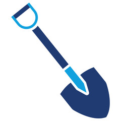Shovel Flat Blue Icon