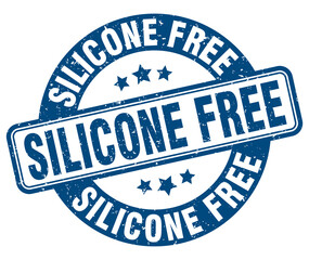silicone free stamp. silicone free label. round grunge sign
