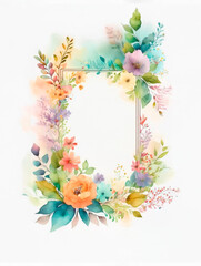 Floral Frame Illustration in Watercolor