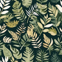 seamless floral pattern with leaves