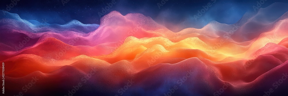 Aufkleber multi-color gradients create a soft and vibrant landscape of swirling hues in a celestial space