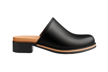 Chic black clogs with a modest heel