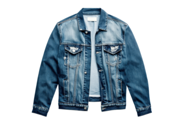 Classic denim jacket with distressed design
