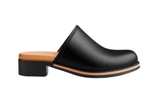 Chic black clogs with a modest heel