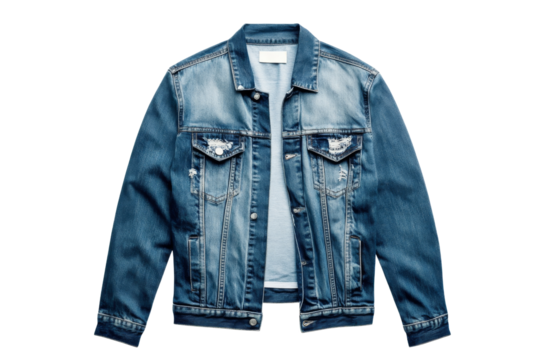 Classic denim jacket with distressed design