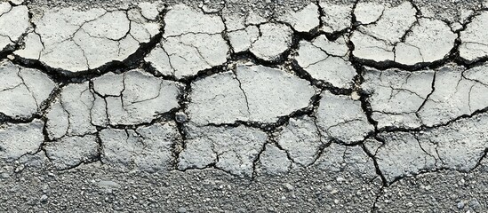 Cracked Asphalt Road Surface Texture