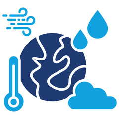 Climate Change Flat Blue Icon