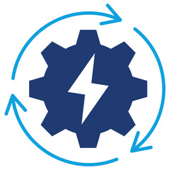 Energy Production Flat Blue Icon