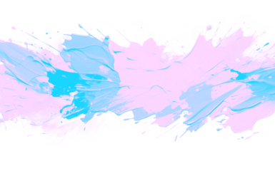 Abstract pink blue paint splatter shape transparent PNG isolated background. Art brush stroke, vibrant tasty colors, gender reveal, strawberry bubblegum flavour