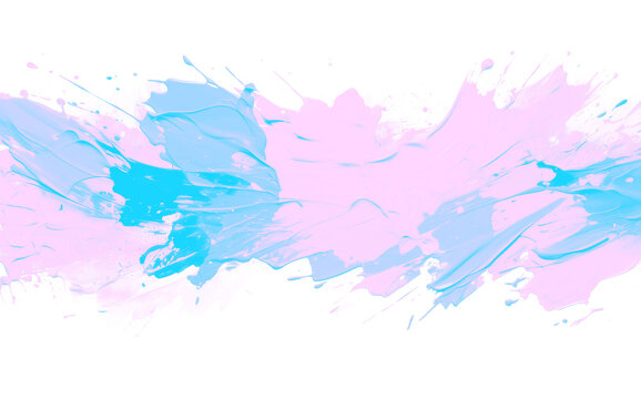 Abstract pink blue paint splatter shape transparent PNG isolated background. Art brush stroke, vibrant tasty colors, gender reveal, strawberry bubblegum flavour