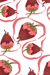 strawberry chocolate seamless pattern