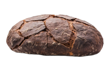 Freshly baked dark bread with crusty exterior