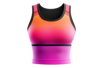 Stylish sports top in vibrant gradient colors