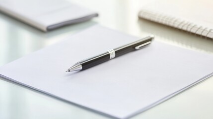 Resignation letter on a desk beside a pen and notebook. Featuring career change and clarity