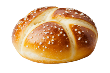 Soft and fluffy pretzel bun ready for serving