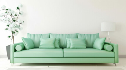 mint green living room