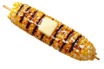Grilled corn on the cob with butter topping