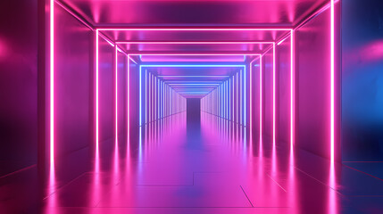 Fototapeta premium futuristic neon tunnel