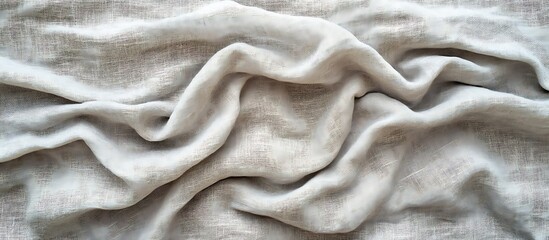 Fototapeta premium Wrinkled Light Beige Fabric Texture