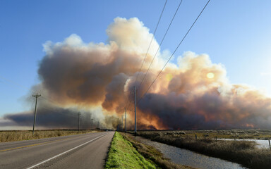 Middleton Fire near Stowell in Texas