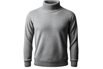 Cozy gray turtleneck sweater for winter wear