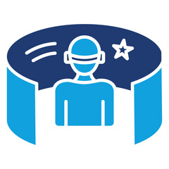 Metaverse Flat Blue Icon