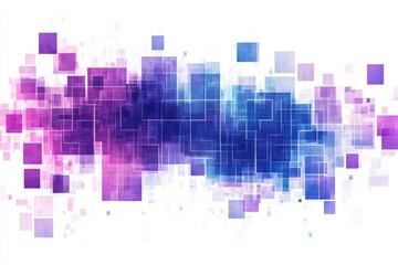 purple blue pixel pattern isolated on white background