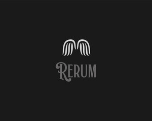 Wings minimalistic logo. Creative letter M logotype. Vector illustration.