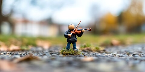 man playing the world's smallest violin 