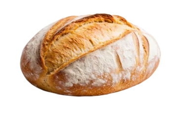 Freshly baked round loaf of artisanal bread
