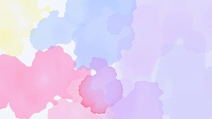 Obraz premium Pastel Watercolor Abstract Background Soft Pink, Blue, Purple and Yellow Hues
