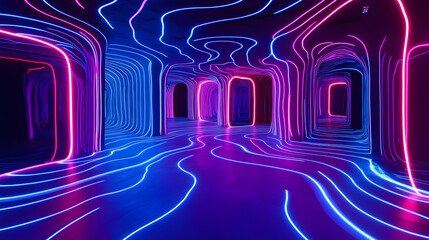 Dynamic Neon Dreamscape: Embracing the Vivid Symphonies of Light and Color