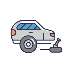  Dynamic Tire Change Icon for Road Safety