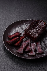 Horse meat sausage with salt, spices and herbs