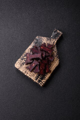 Horse meat sausage with salt, spices and herbs