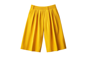 Bright yellow pleated pants for summer style