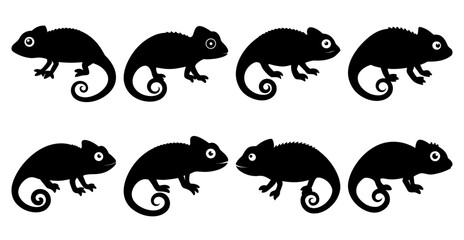 Chameleon Silhouette Bundle for Wildlife and Reptile Design