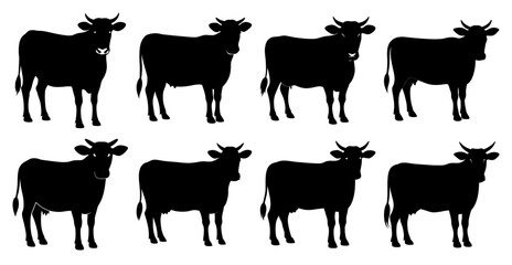 Cow Silhouette Bundle for Wildlife and Farm Animal Design