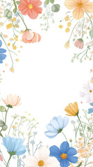 優しい印象のフラワーフレーム